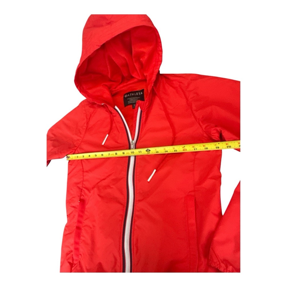 Athleta Ascender Jacket Womens XS Red Hooded Windbreaker Rain Zip SU19 446621 - Picture 3 of 6